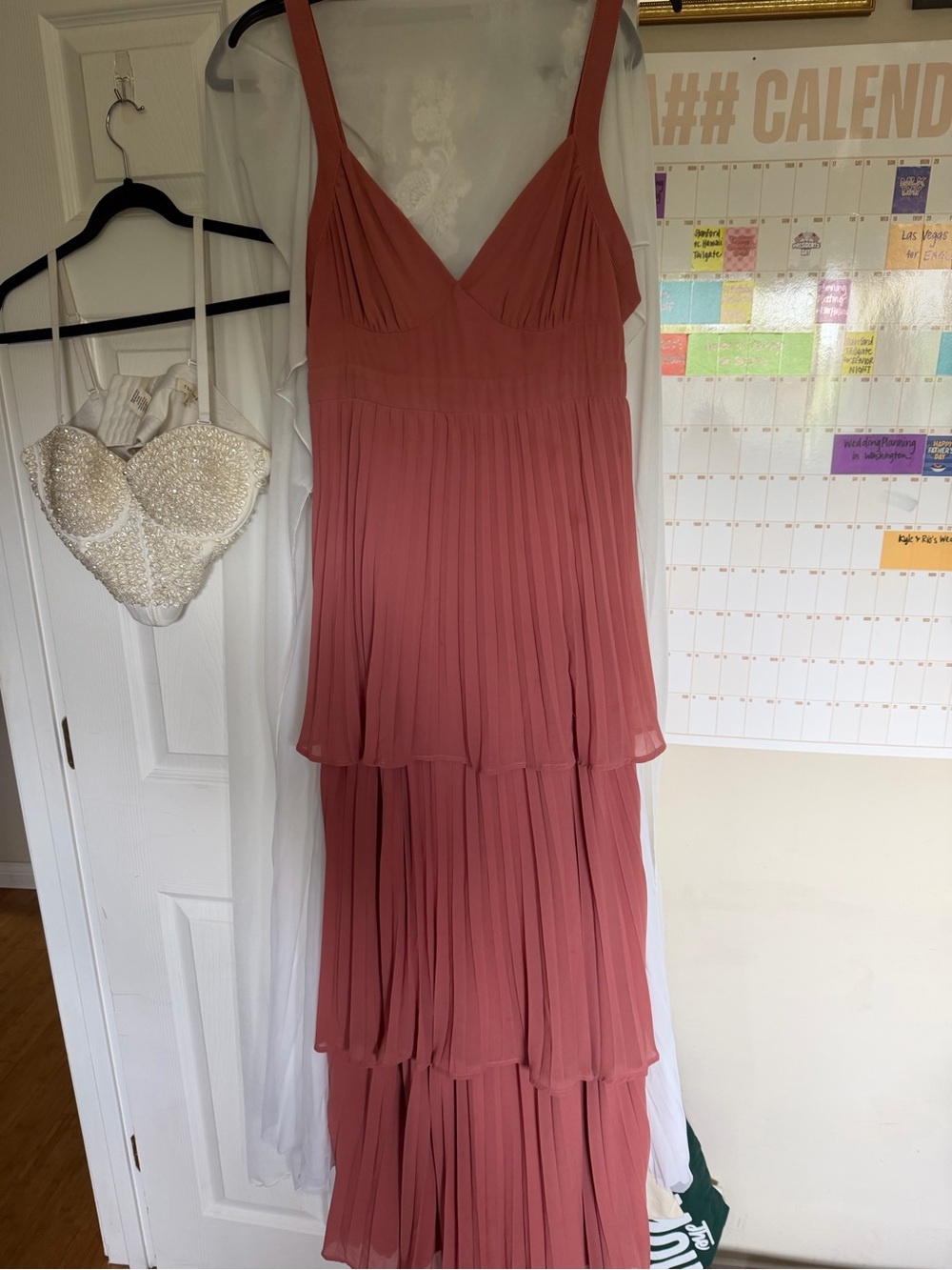 Lulu's Tiered V-Neck Maxi Dress in Dusty Rose